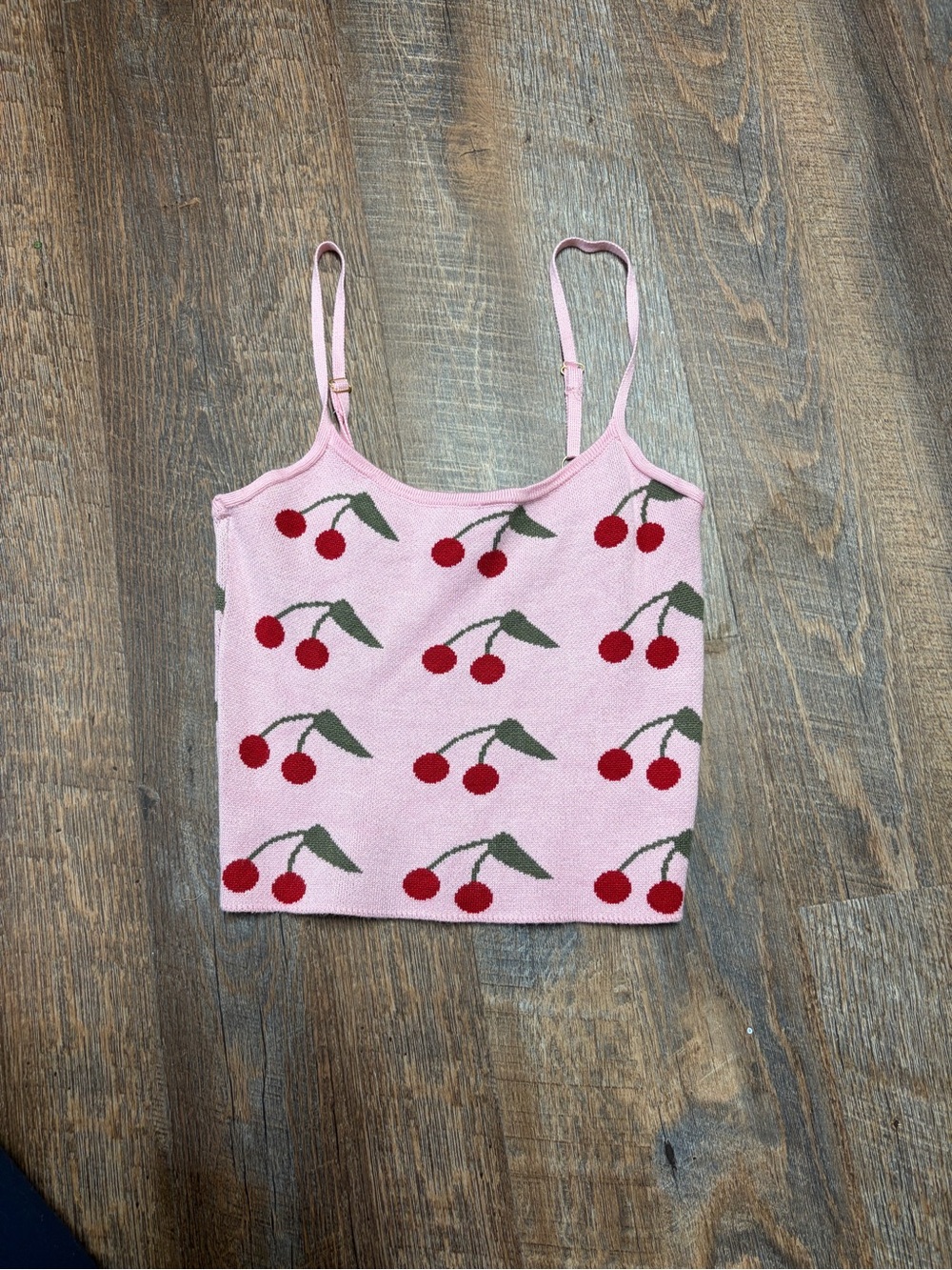 Pink Cherry Print Cami Top